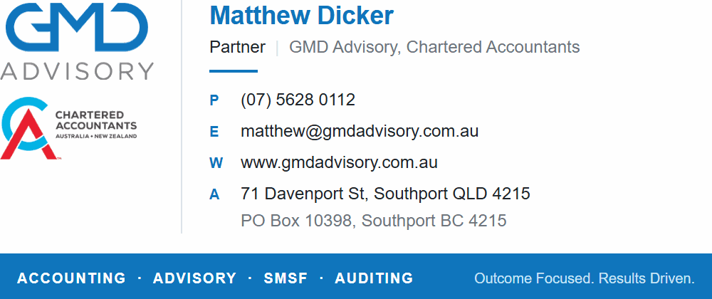 GMD Advisory email signature